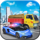 Police Car Chase Cargo Truck icon
