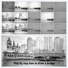 Easy steps to draw bridges with a pencil иконка