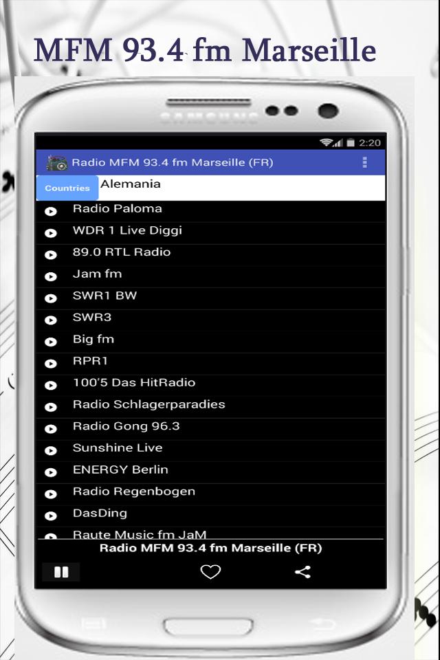 Radio MFM 93.4 fm Marseille (FR) HQ für Android - APK herunterladen