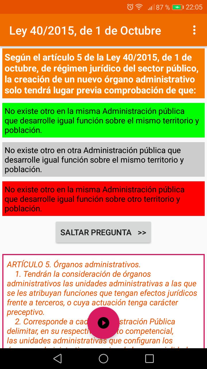 Ley 40 2015 R J S P Test For Android Apk Download