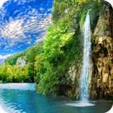 Forest Waterfall Wallpaper icône