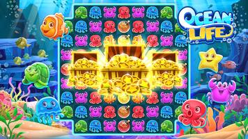 Ocean Match-3 Puzzle Game ảnh chụp màn hình 1