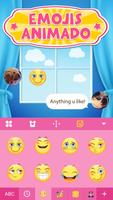 Tema de teclado de animado emoji & cute emoji imagem de tela 2