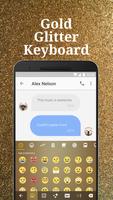 Gold Glitter Emoji Keyboard Theme for Twitter Cartaz