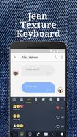 Jean Texture Emoji Keyboard Theme for Instagram imagem de tela 2