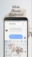 White Flower Keyboard Theme for Instagram Ekran Görüntüsü 1