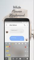 White Flower Keyboard Theme for Instagram Ekran Görüntüsü 2