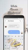 White Flower Keyboard Theme for Instagram Ekran Görüntüsü 3