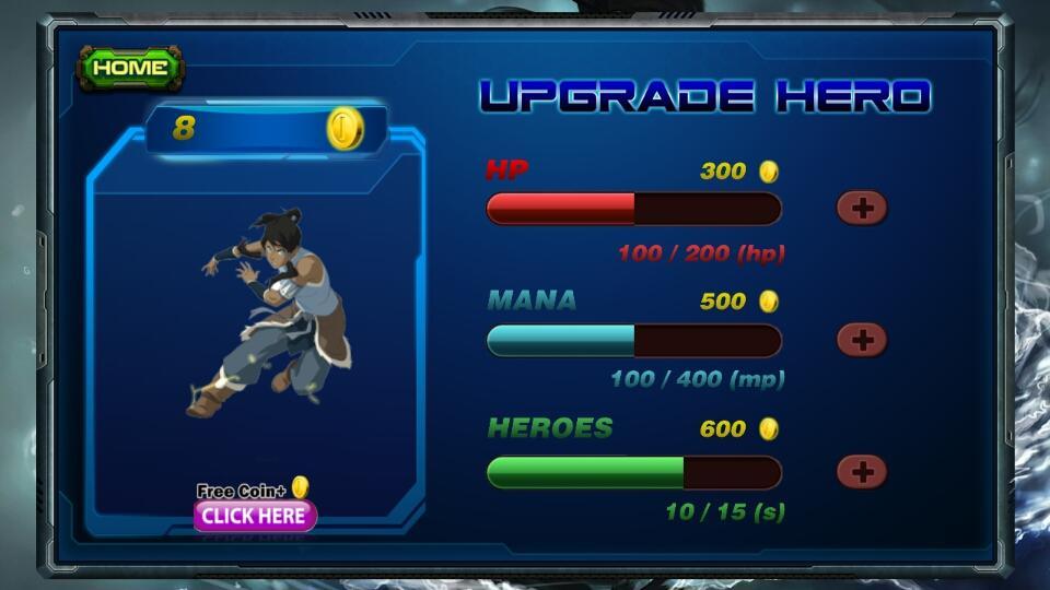 Legend Korra Avatar Android: Tải ngay Legend Korra Avatar Android và tham gia vào những cuộc chiến kinh hoàng. Sử dụng những kỹ năng siêu phàm và đánh bại những kẻ thù đáng sợ nhất. Bạn sẽ là huyền thoại trong thế giới Avatar!