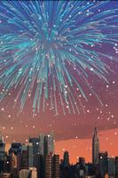 City Fireworks Live Wallpaper Affiche