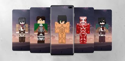 Attack on Minecraft Titan Skin plakat
