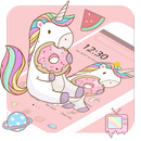 Adorable Rainbow Pink Unicorn Theme APK