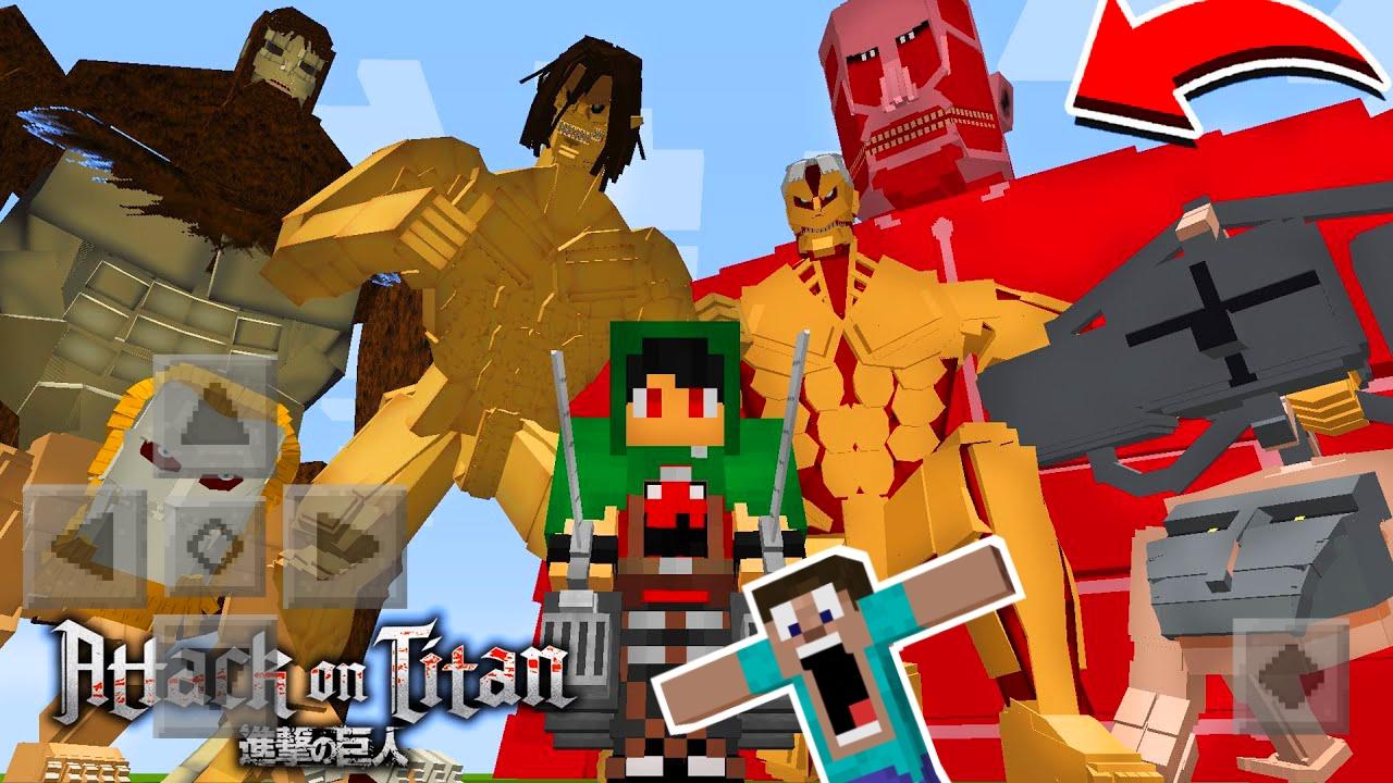 Killing Titans in Minecraft Attack on Titan Mod (Download Link in