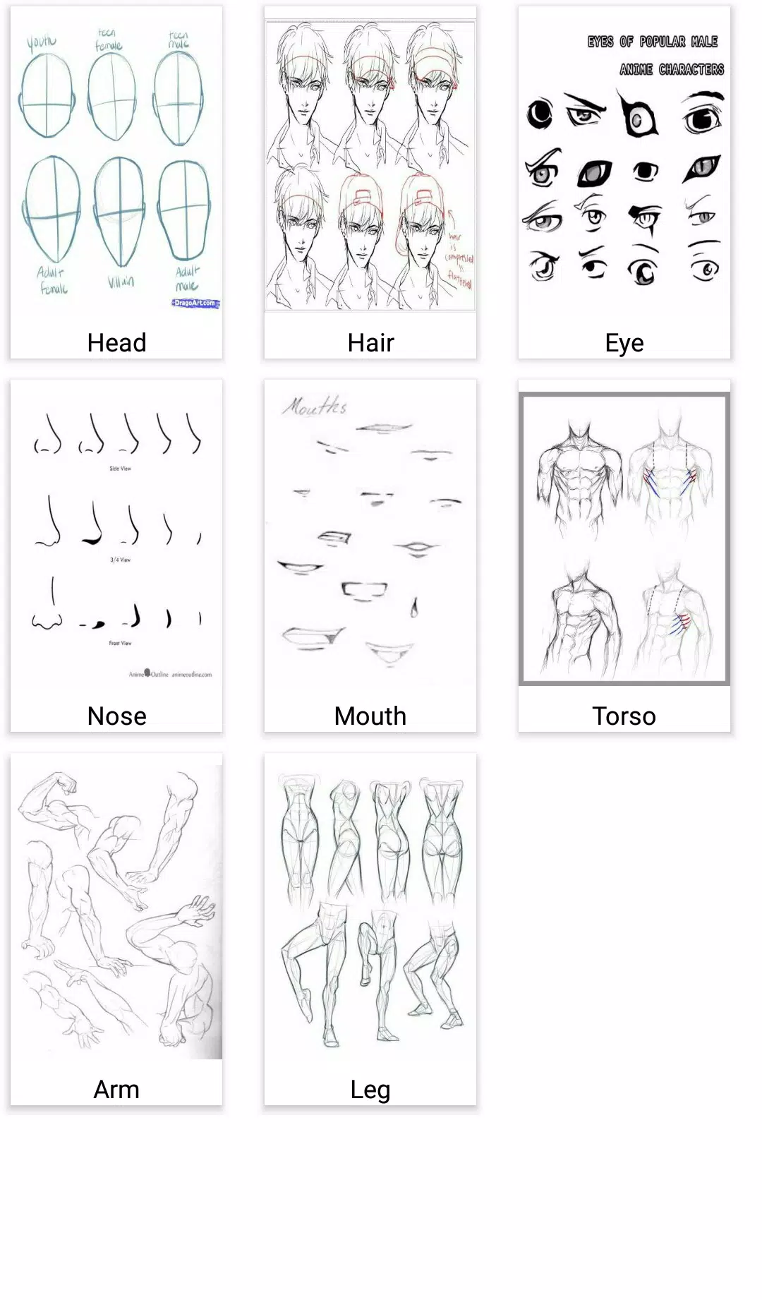 Manga Eye Drawing Reference Guide