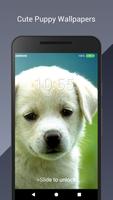Cute puppy screen lock - time password Affiche
