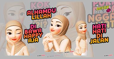 Hijab Sticker Cewek Cantik WAStickerApps 2020 постер