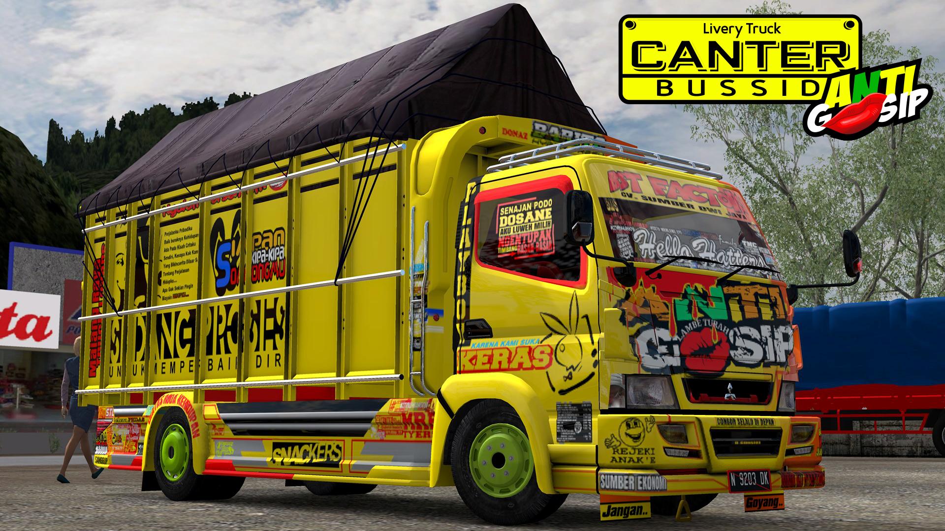 Download Mod  Truck Canter Anti  Gosip  livery truck anti  gosip 