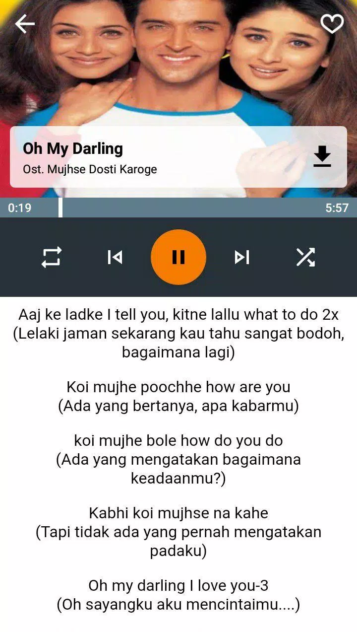 Lirik Lagu India Mujhse Dosti Apk Per Android Download