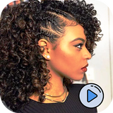 African Curly Hairstyle icône