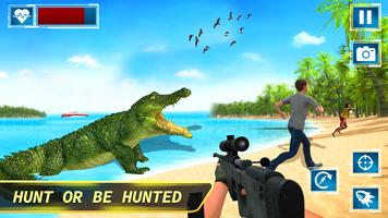 Crocodile Shooter Simulator : Sniper Shooting Game Affiche