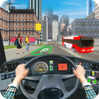 modern schoolbus rijden spel-icoon