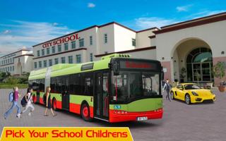 modern schoolbus rijden spel-poster