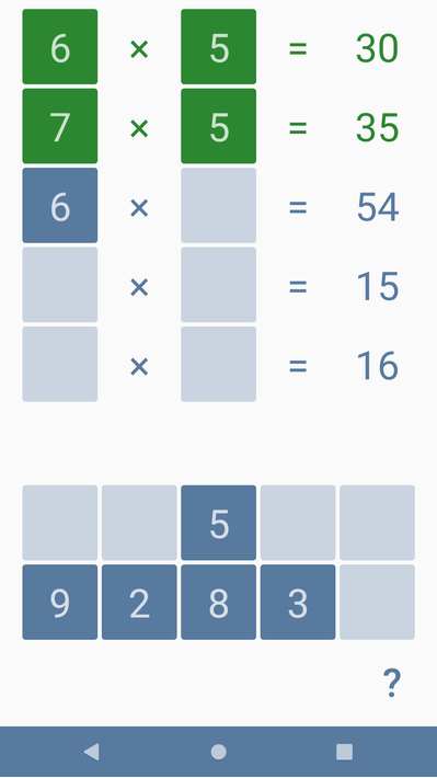 Multiplication table screenshot 4