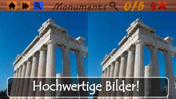 Spot-Unterschiede: Denkmäler! Plakat