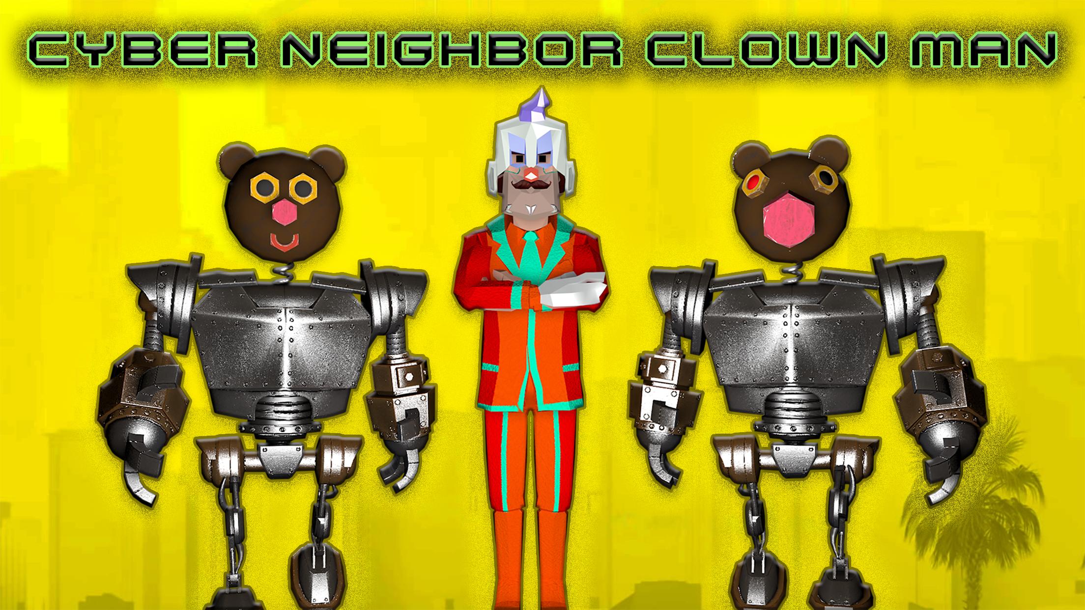 Hello neighbour кибер хакер. Clown Neighbor игра. Clown Neighbor на белом фоне.