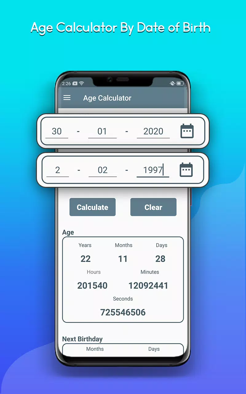 Descarga de APK de Age Calculator: Auto Count Year, Month, Week & Day para  Android