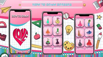 How to Draw Dress Step by Step Affiche