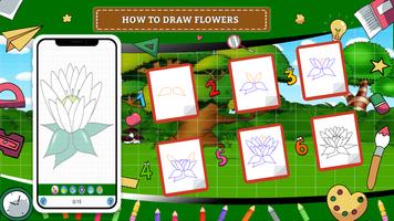 Learn How to Draw Flowers Step screenshot 1