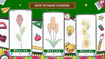 Learn How to Draw Flowers Step capture d'écran 3