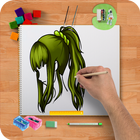 Icona Learn how to draw girls hairstyle step by step