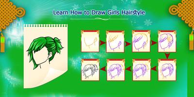 Learn how to draw girls hairstyle step by step plakat