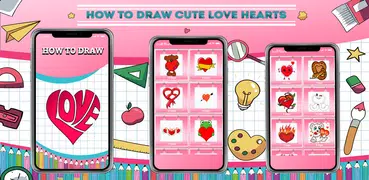 Learn how to draw hearts step 