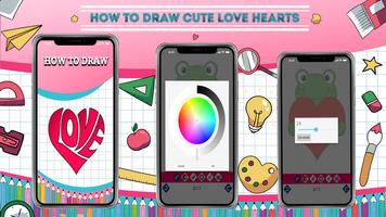 Learn how to draw hearts step  screenshot 3