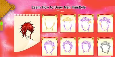 Learn how to draw men hairstyle step by step Affiche