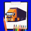 Livre de coloriage de camion icône