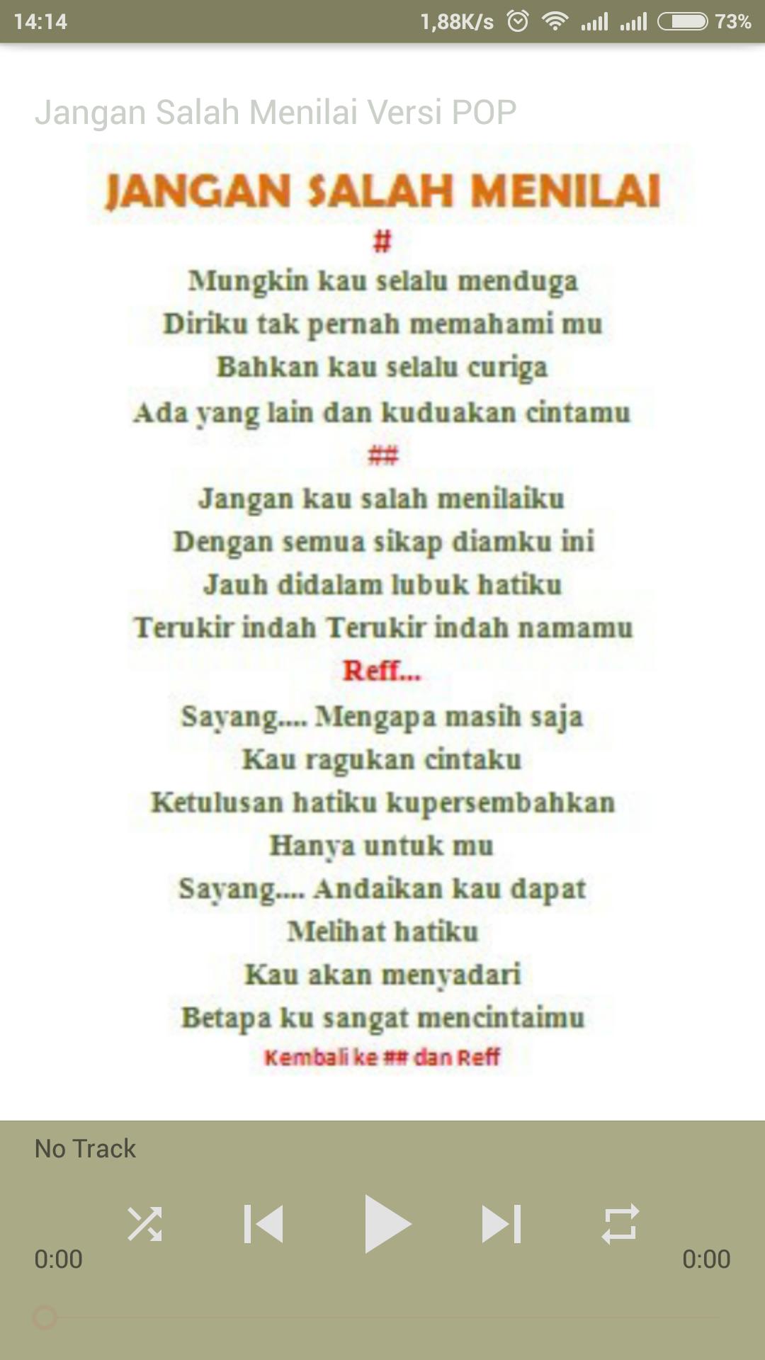 Kunci Gitar Jangan Salah Menilaiku : Jangan Salah Menilaiku - Karaoke