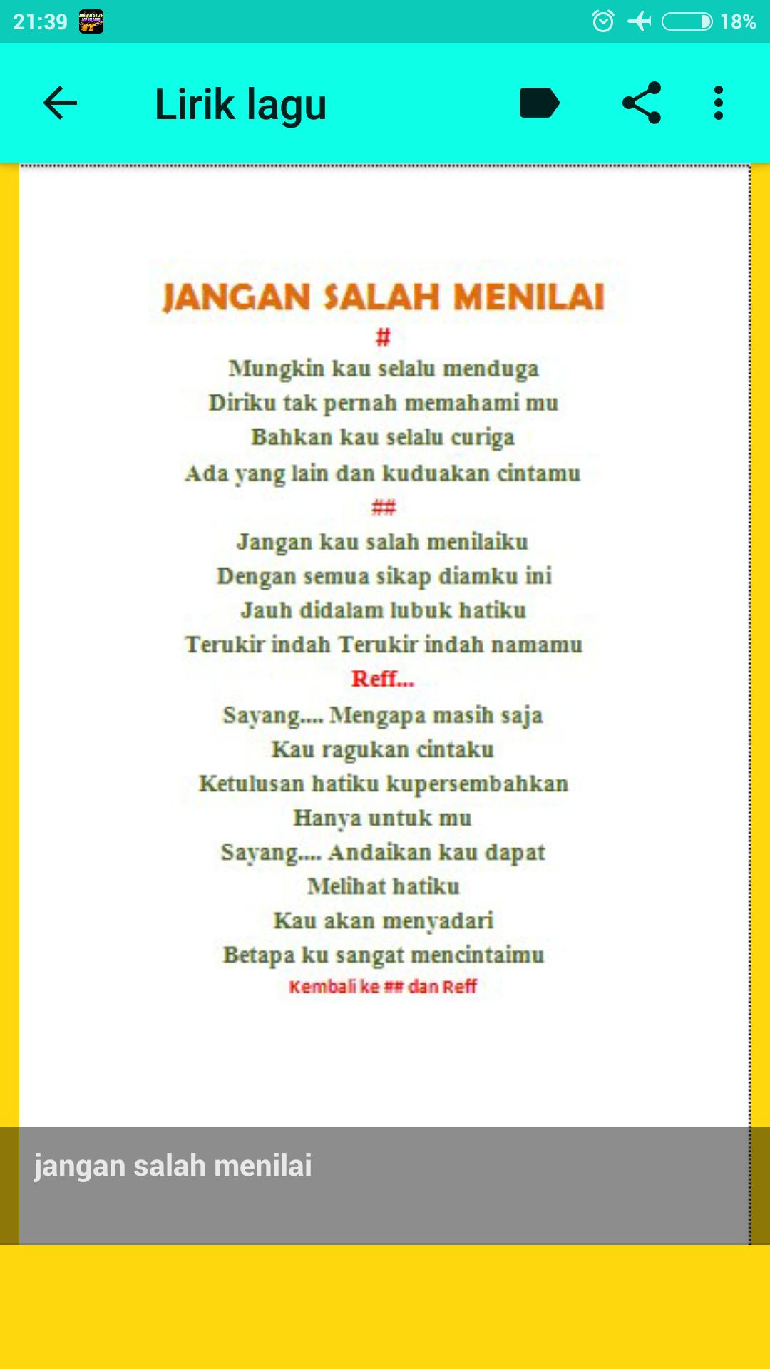 Jangan Salah Menilai Lirik : Download Jangan Salah Menilaiku Togar