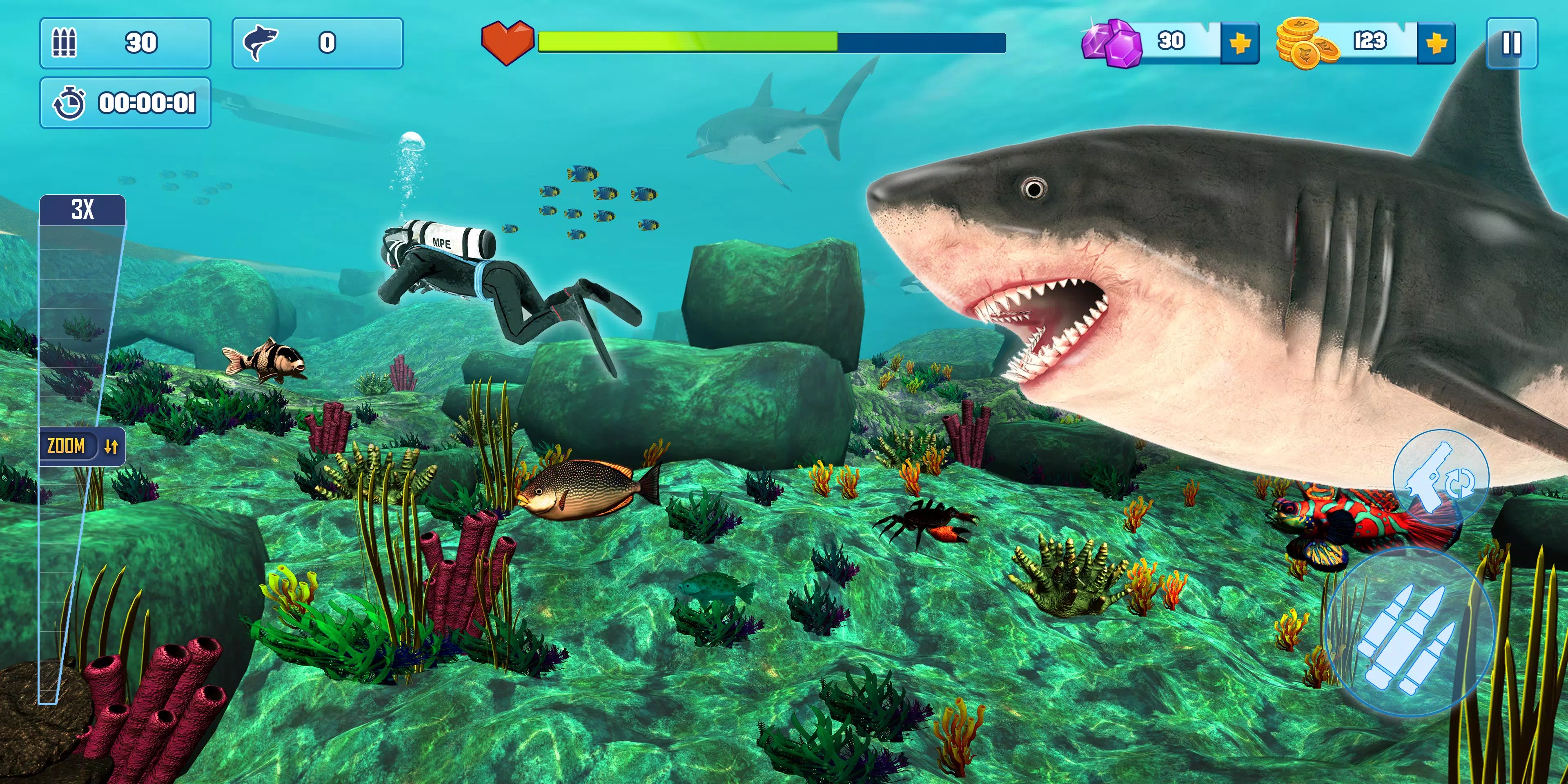 Shark Attack: 3D Hunting Games Game for Android - Download