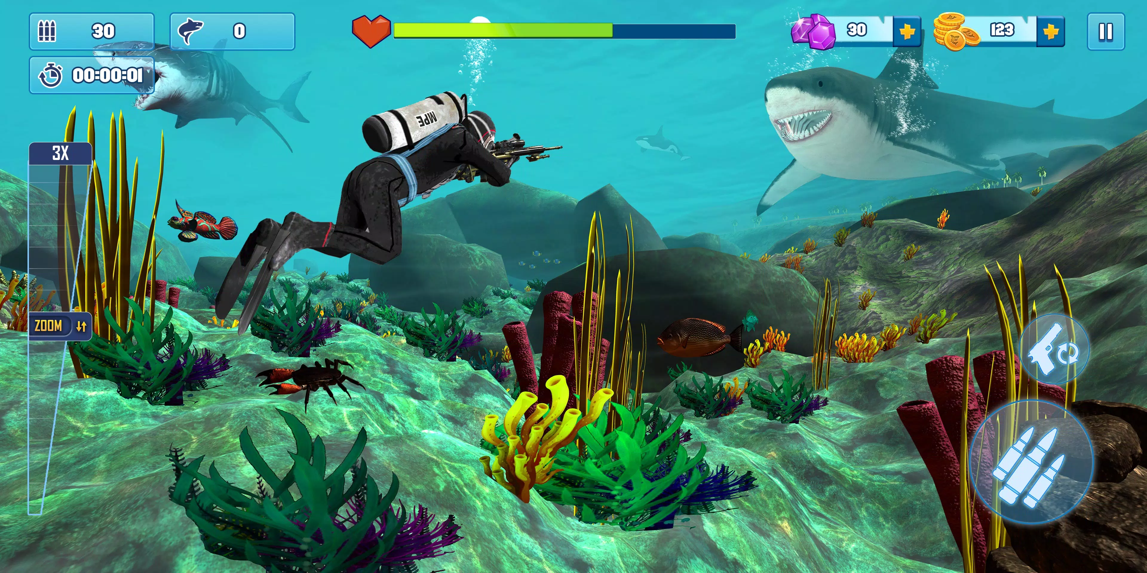 Shark Attack: 3D Hunting Games Game for Android - Download