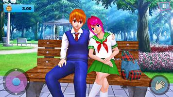 Anime School Girl Love Life screenshot 2