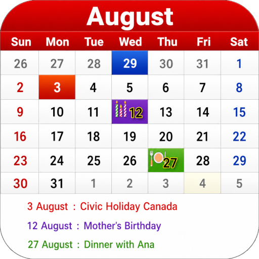 Canada Calendar 2026