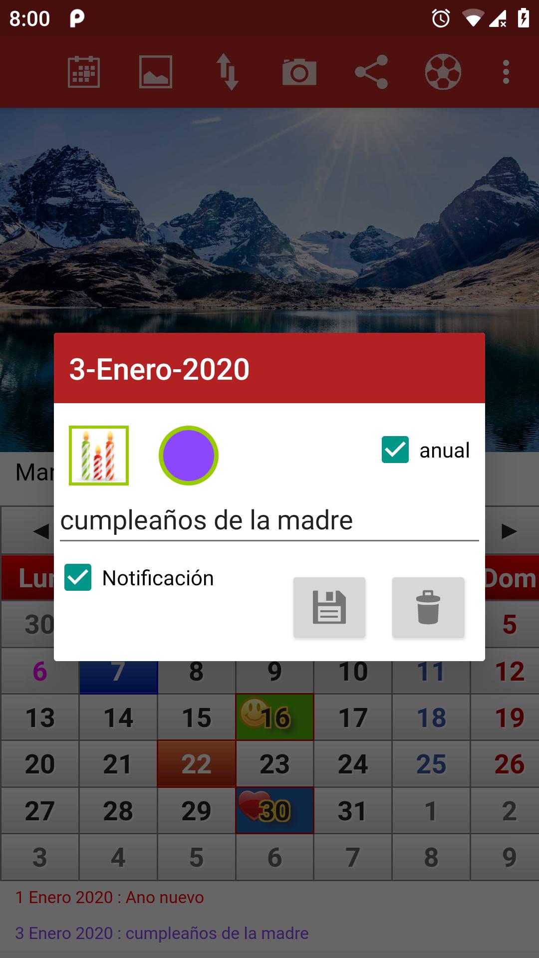 Calendario 2020 Bolivia Word