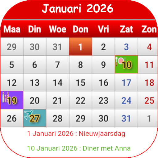 België Kalender 2026