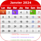 Français Calendrier أيقونة