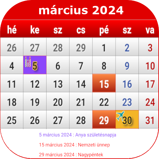 Magyarország naptár 2024