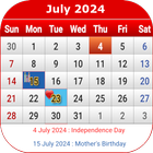 آیکون‌ US Calendar